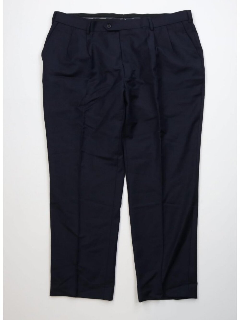 Brooks Brothers NetJets Mens 43x29 Stretch Wool Knit Pleated Chino Pants Navy